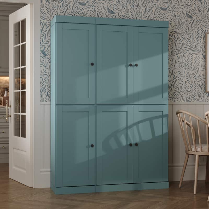 Palace Imports 100% Solid Wood 48.5" Pantry Cabinet with Shaker Doors, 2-Drawers and Adjustable Shelves