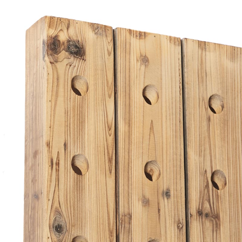Wood Wall Wine Rack - Brown - Roche River Decor