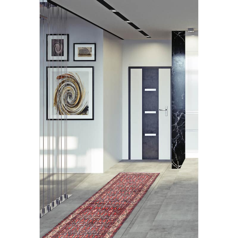 ECARPETGALLERY Hand-knotted Andelz Red Wool Rug - 2'11 x 15'7