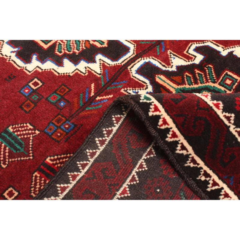 ECARPETGALLERY Hand-knotted Teimani Dark Red Wool Rug - 2'9 x 3'10