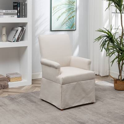 WOVENBYRD Classic Covered Parsons Dining Arm Chair