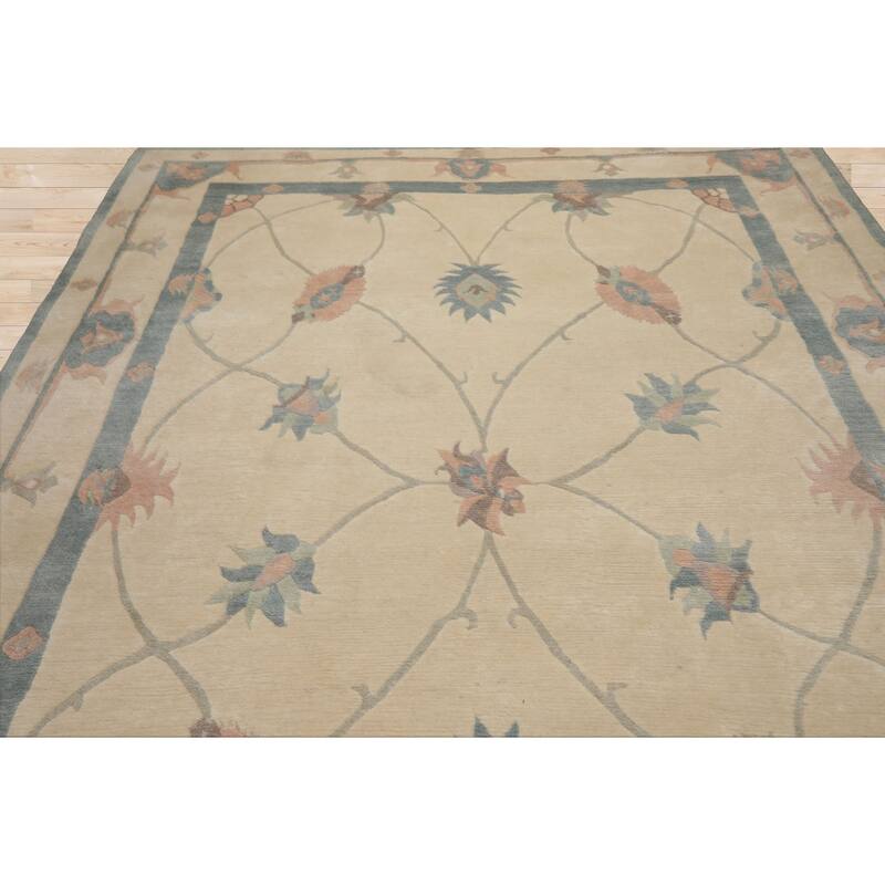 8x10 Hand Knotted Wool Ivory Tibetan Crafts Tufenkian Swiss Wash Rug - 8' x 10'