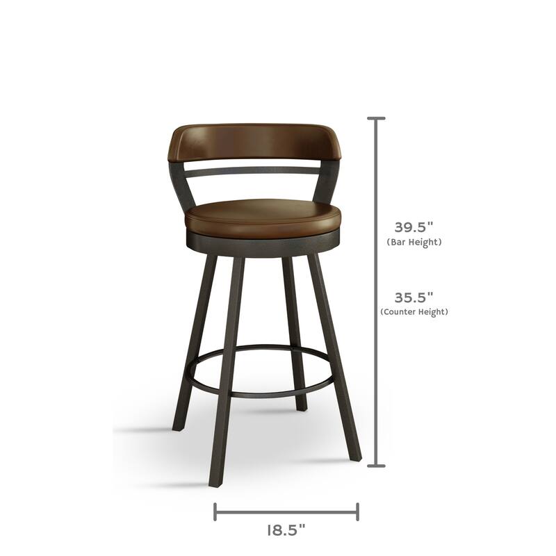 Tempo Furniture Akron Swivel 26" Counterstools/30" Barstools Palladium Gray Powder Coat Finish (Set of 2) by Furnish Theory