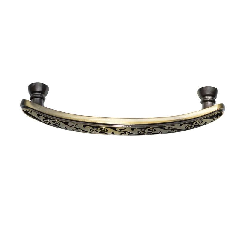 Utopia Alley Roma Pull Handle - Decorative Cabinet Antique Brass Drop Pull Handles, 3.8" Center to Center