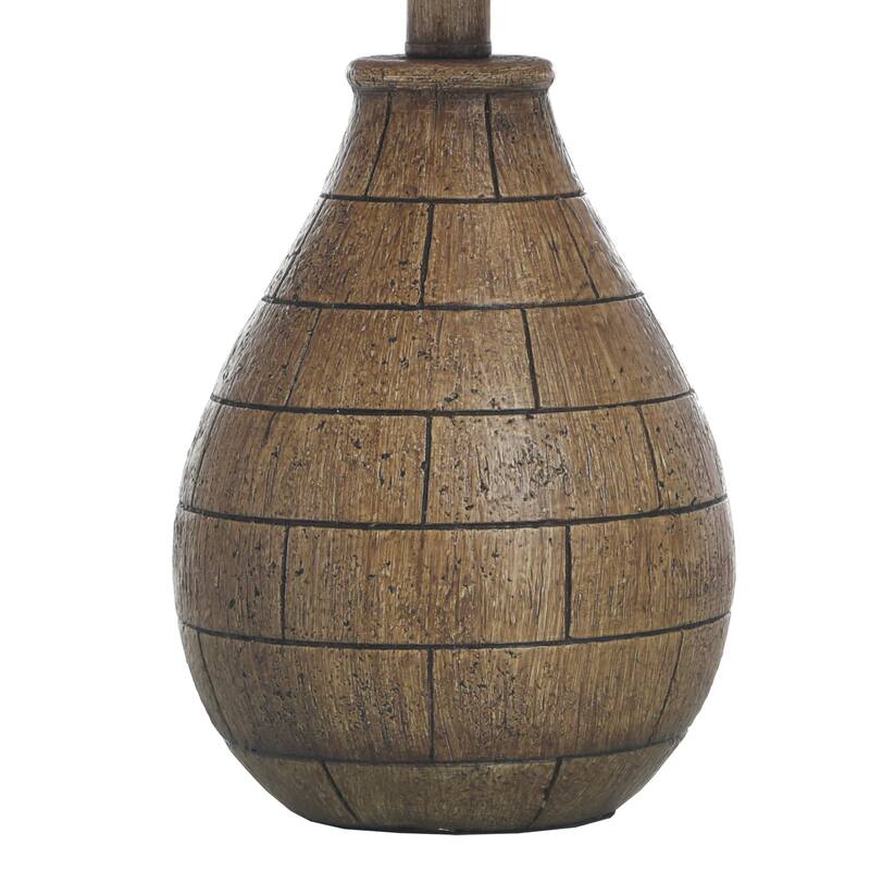 StyleCraft Brown Table Lamp - White Hardback Fabric Shade