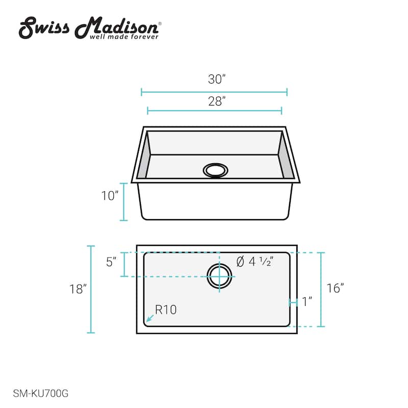 Rivage 30 x 18 Undermount Kitchen Sink
