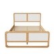 preview thumbnail 7 of 6, Full Size Solid Wood Platform Bed with White Headboard, Modern Minimalist Design, No Box Spring Needed