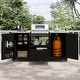 preview thumbnail 2 of 18, 66.5" Outdoor Kitchen Island for Big Green Egg Grills, Solid Wood Grill Cart with Stainless Steel Top