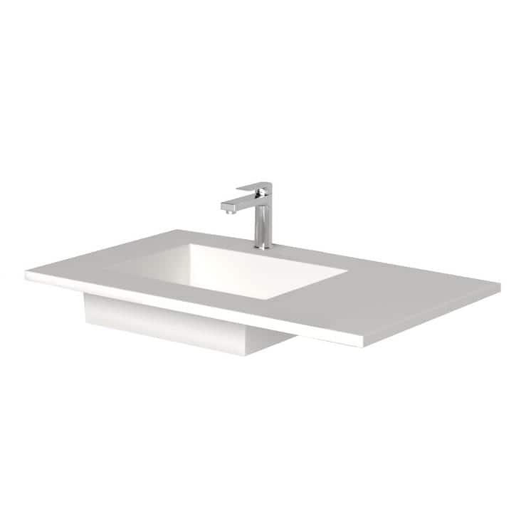 Serenity 36" Solid-Surface Bathroom Vanity Top with Left Sink