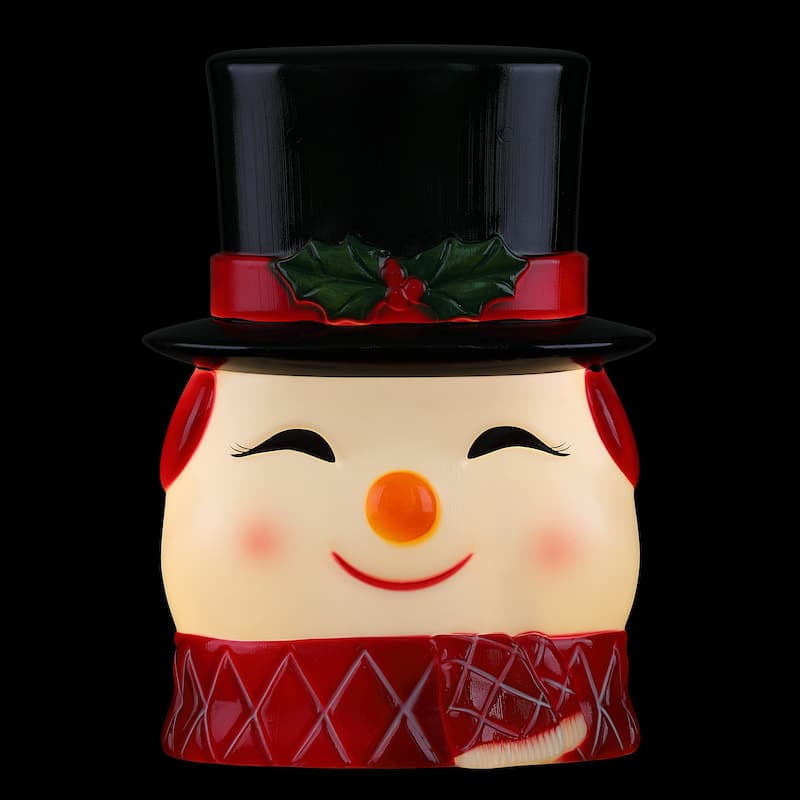 12 in. Blow Mold Lit Tree Topper - Snowman