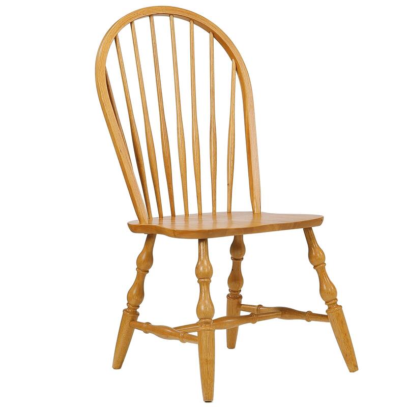 Retro Spindleback Dining Chair - Oak Finish, Fully Assembled, Timeless Design, Heavy Duty Support