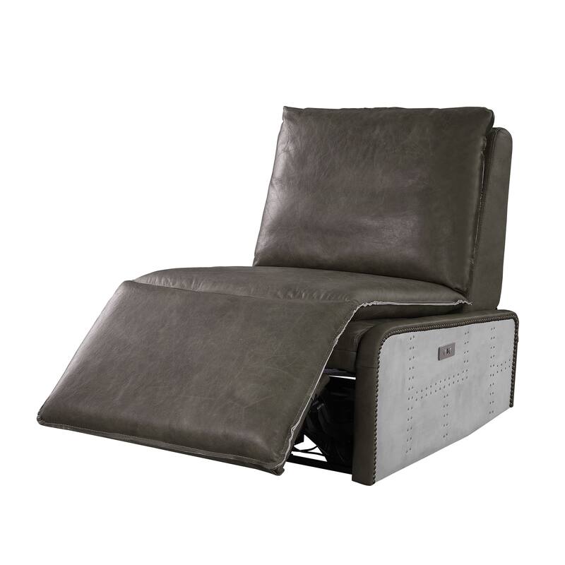 Bothell Gray Aluminum Patchwork Recliner