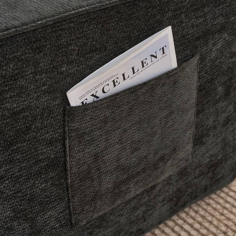 L Shaped Modular Sectional Sofa with Chaise Lounge, Chenille Upholstered Cloud Couch, Full Compressed Corner 4 Seat Sofa