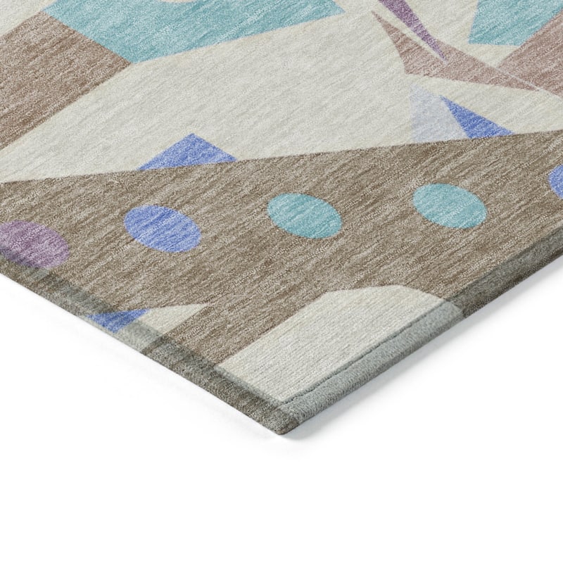 HomeRoots Geometric Modern Rectangle Outdoor Rug