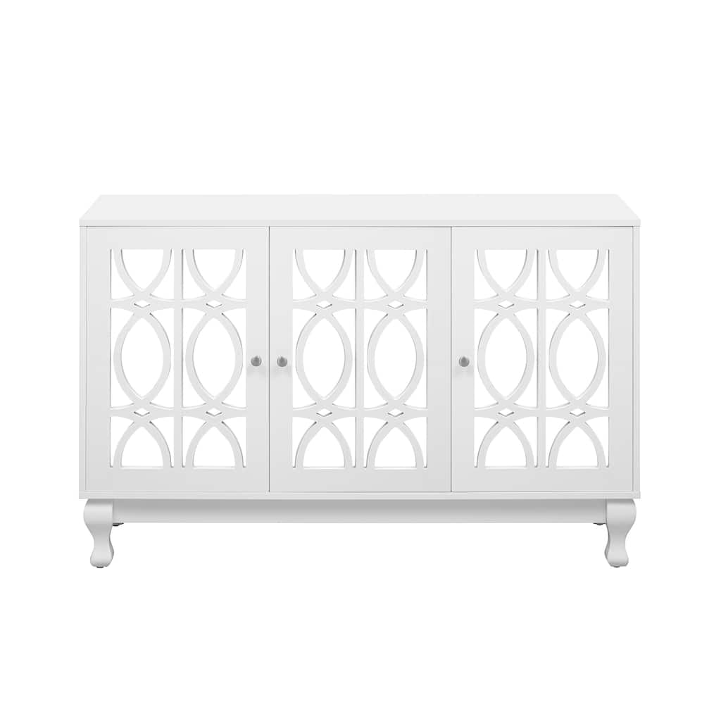 Modern Mirrored TV Stand for TV up to 55 Inches - 47.25" D x 15.75" W x 30.2" H