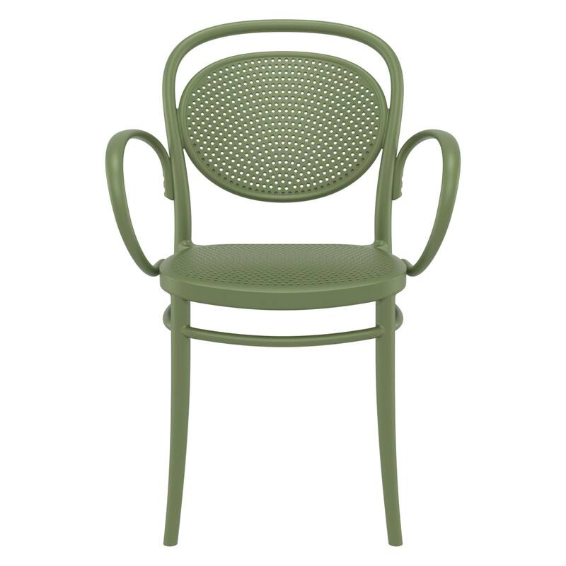 33.5" Olive Green Stackable Outdoor Patio XL Arm Chair