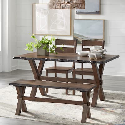 Simple Living Mandeville 4-piece Solid Wood Dining Set with Bench