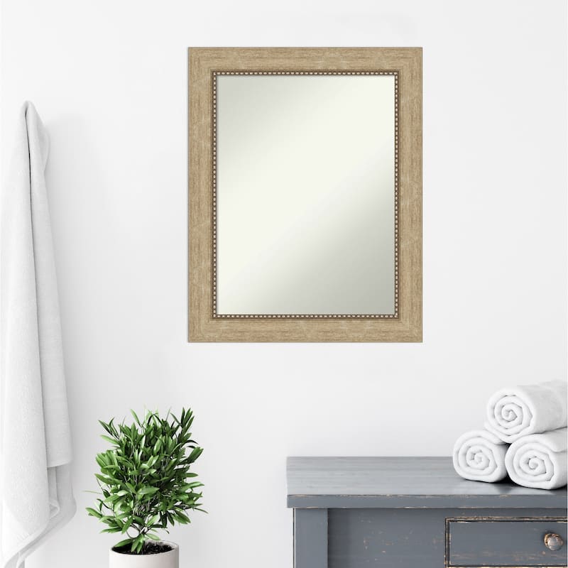 Non-Beveled Bathroom Wall Mirror - Astor Champagne Frame