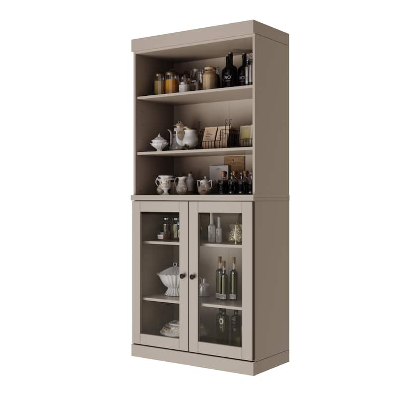 100% Solid Wood 32" Kitchen Pantry Cabinet with 2 Doors by Palace Imports