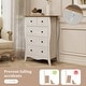 preview thumbnail 18 of 18, Gymax 2PCS 38'' Farmhouse Chest of Drawers w/ 5 Folding Fabric Drawers