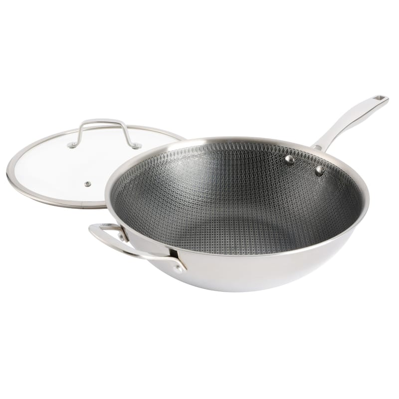 Kenmore Elite Luke Triply Hybrid Stainless Steel Wok W/Lid