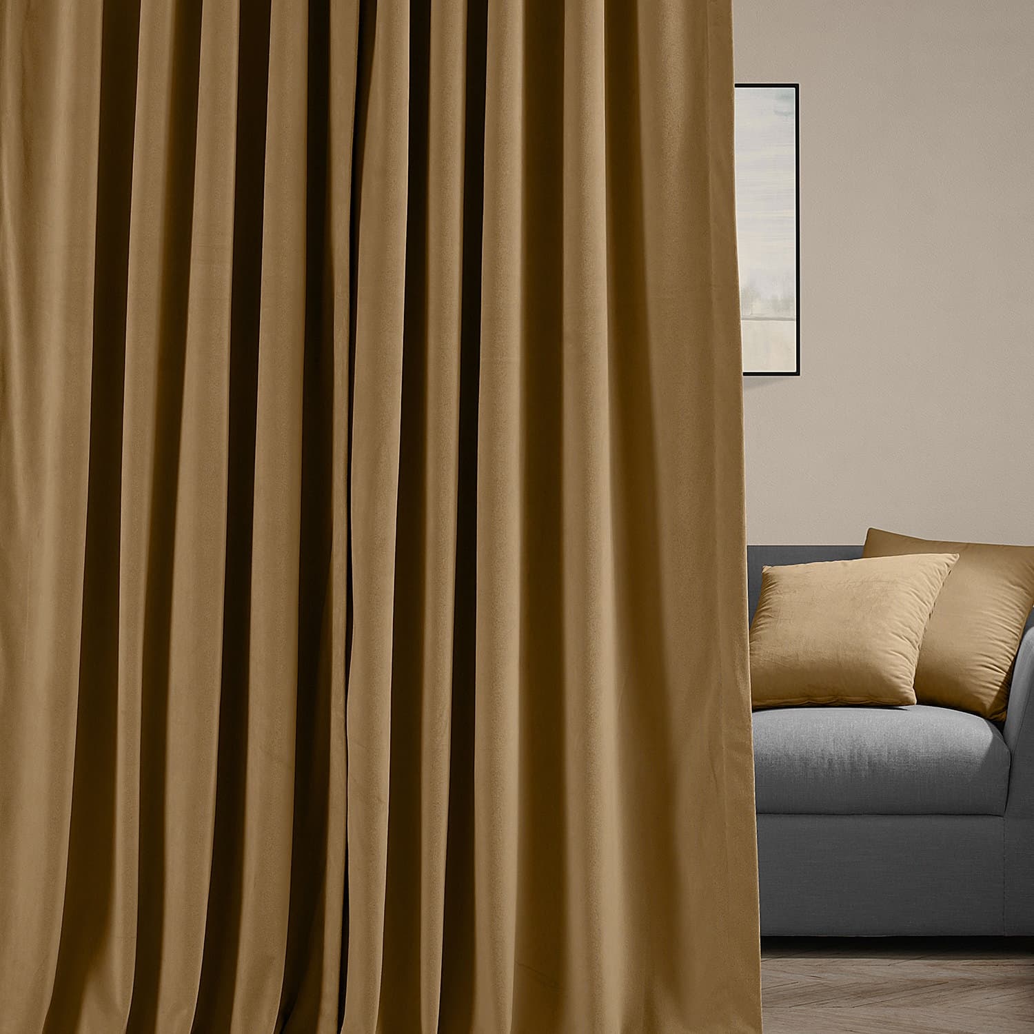 Exclusive Fabrics Signature Extra Wide Amber Gold Velvet Blackout