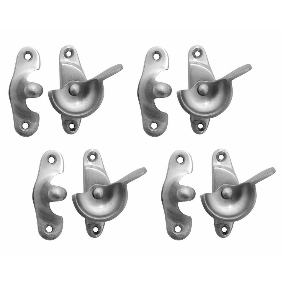 4 Traditional Solid Brass Window Sash Lock Satin Chrome | Renovator's Supply