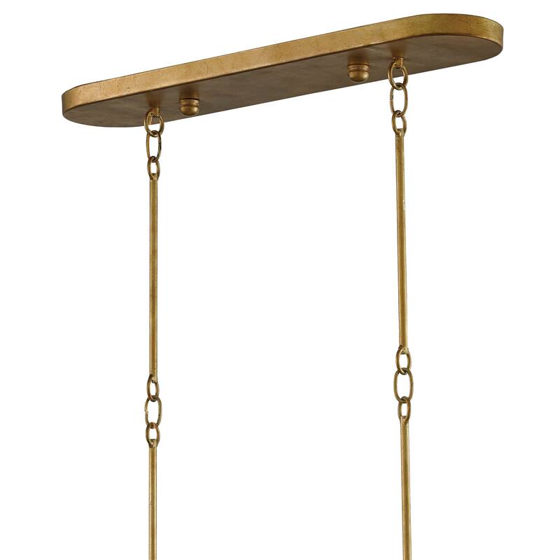 Currey & Company Grand Lotus Gold Oval Chandelier - 13.25"h x 50.5"w x 23.5"d