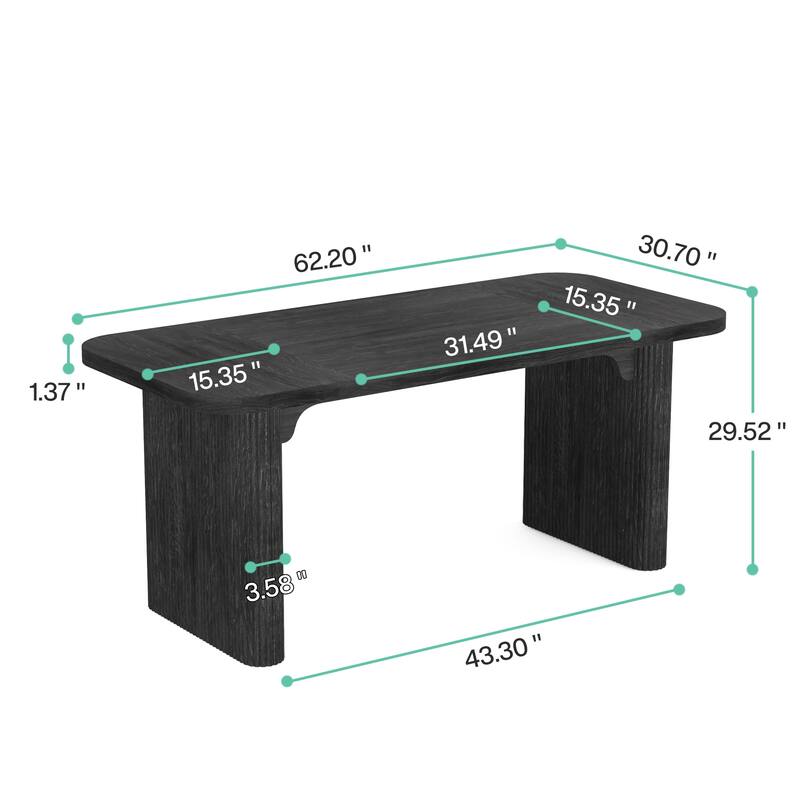 63'' W Wooden Executive Computer Desk for Home Office