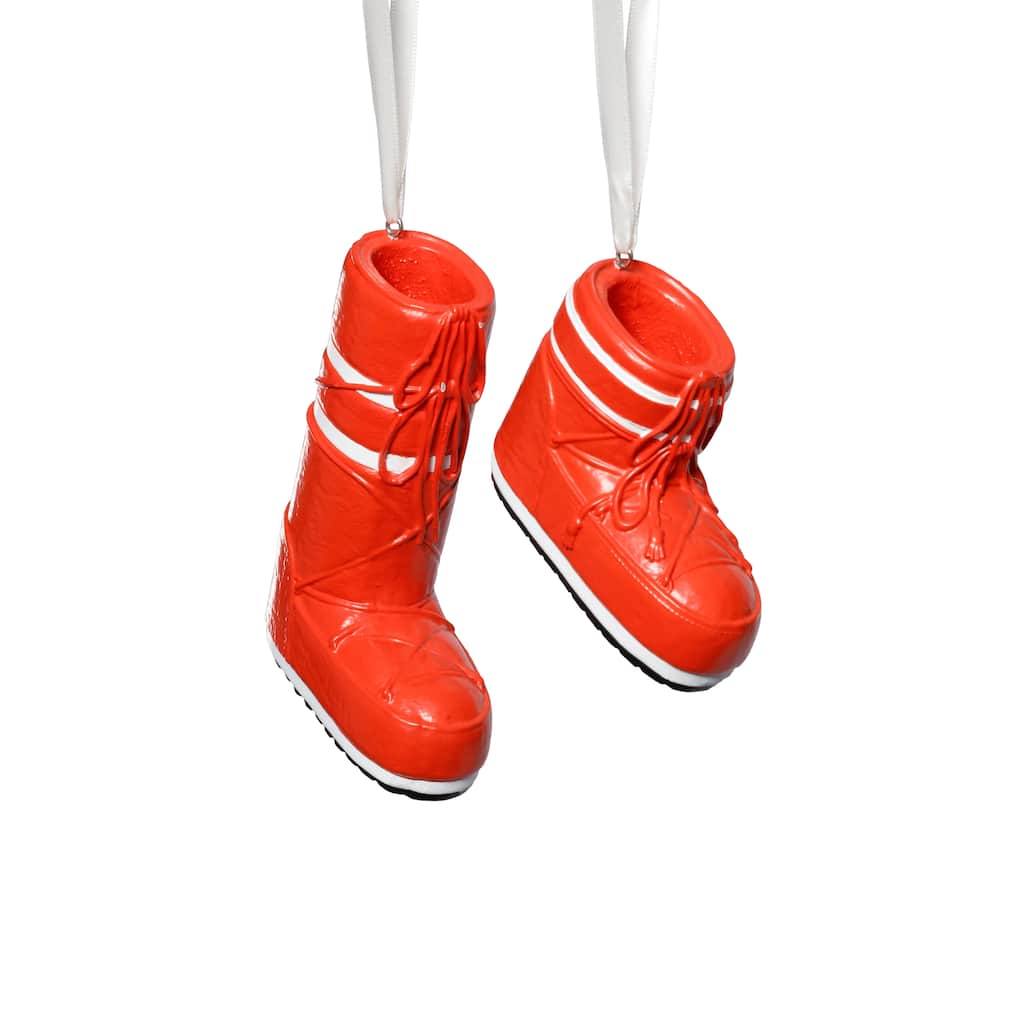 Après Ski Boot Holiday Ornaments, 6 Hanging Pieces (3 Sets of 2 Assorted Sizes)