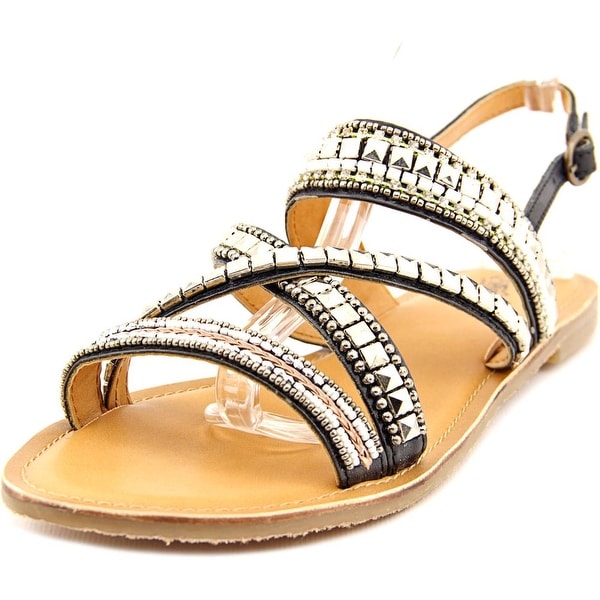 Carlos by Carlos Santana Mia Women Open-Toe Leather Black Slingback Sandal