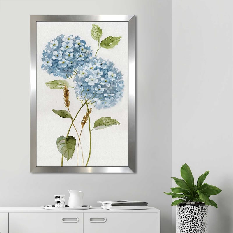 "Petite Blue Hydrangea II (Vertical)" by Nan Print on Acrylic