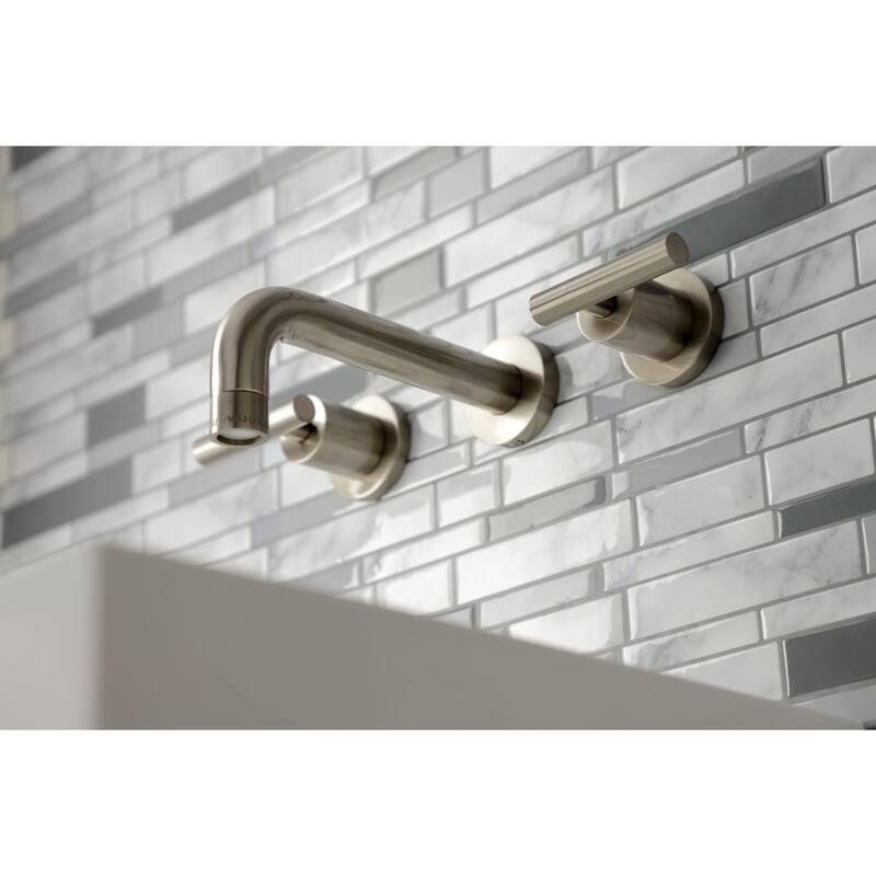 Manhattan Two-Handle 3-Hole Wall Mount Bathroom Faucet