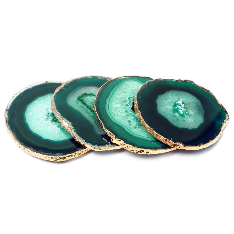 Modern Home Set of 4 Natural Agate Stone Coasters