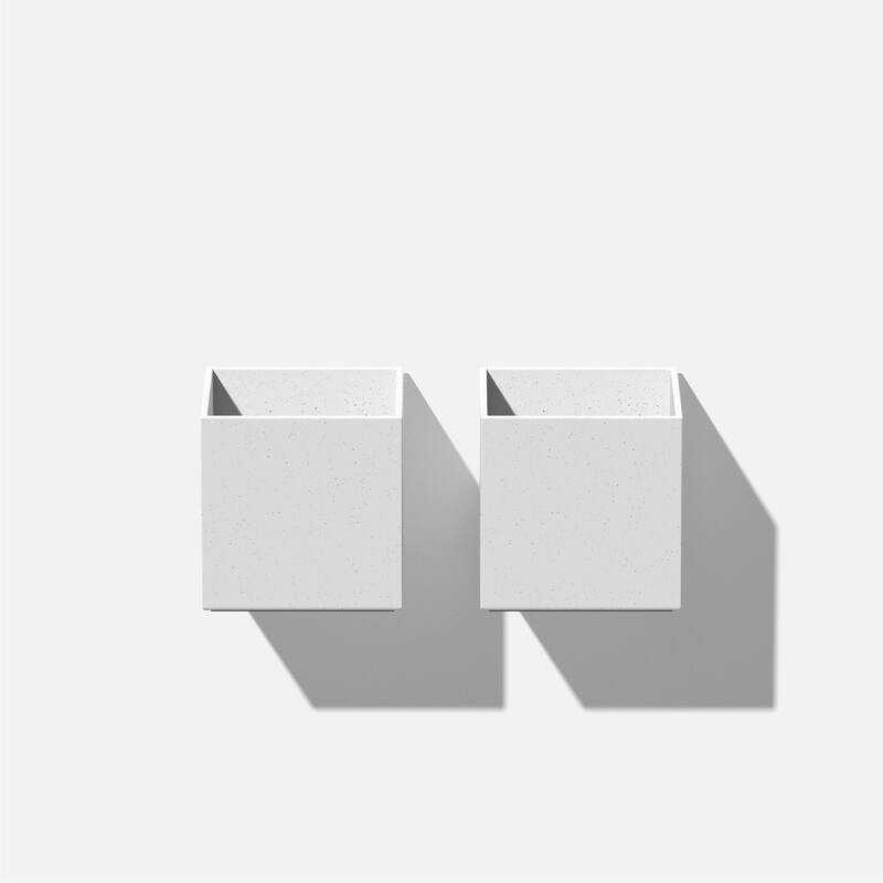 Geo Series Hanging Cube Plastic Planter - 5 inch - 2 Pack - White