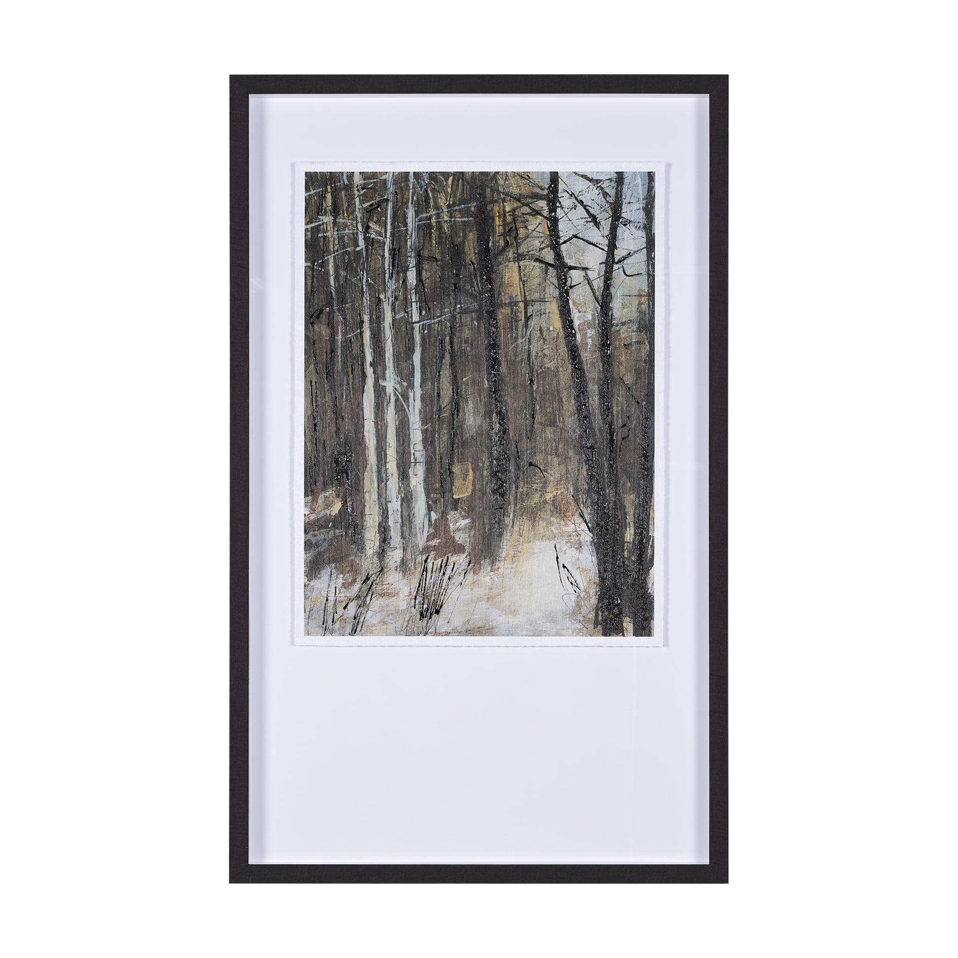 Mercana Forest View IV by Mercana Studio a Hand Embellished Textured Framed Art Print Matted under Glass