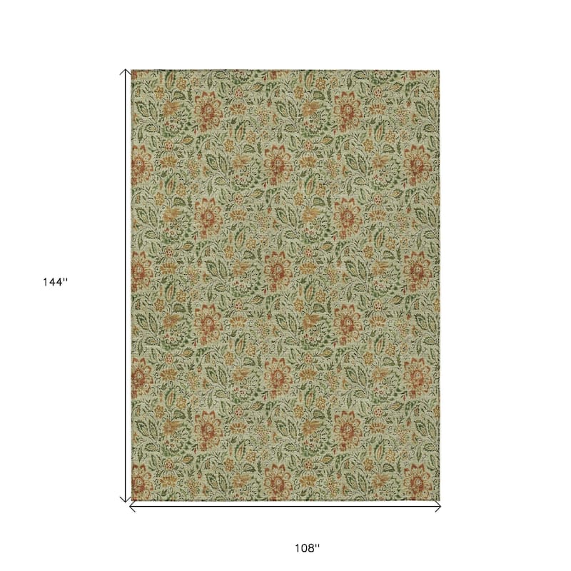 HomeRoots Floral Transitional Rectangle Outdoor Rug