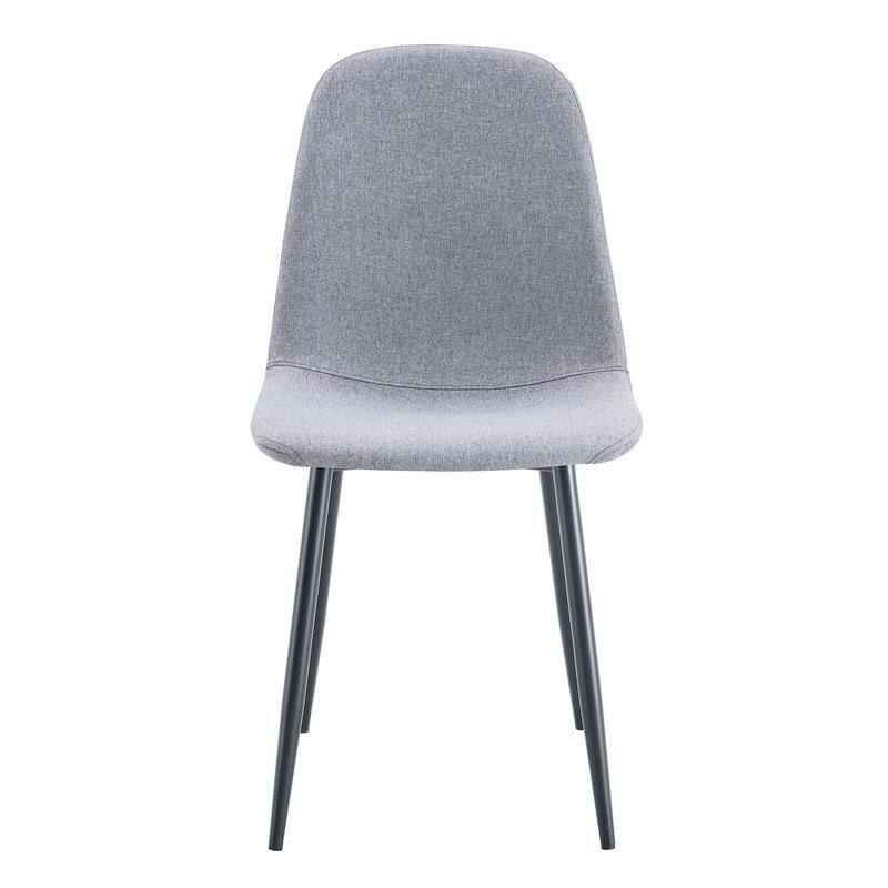 Set of 4 Modern Fabric & Metal Spoon Chairs - Minimalist Scandinavian Design