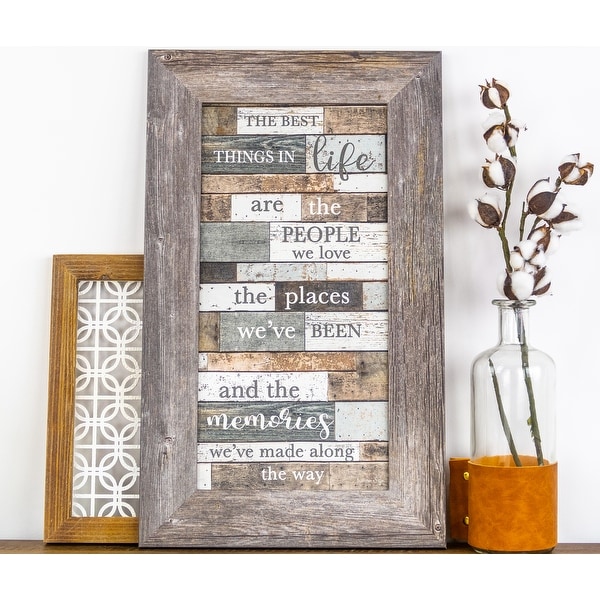 The Best Things In Life Are The People We Love Places We've Been and Memories Vertical Framed Art. Opens flyout.