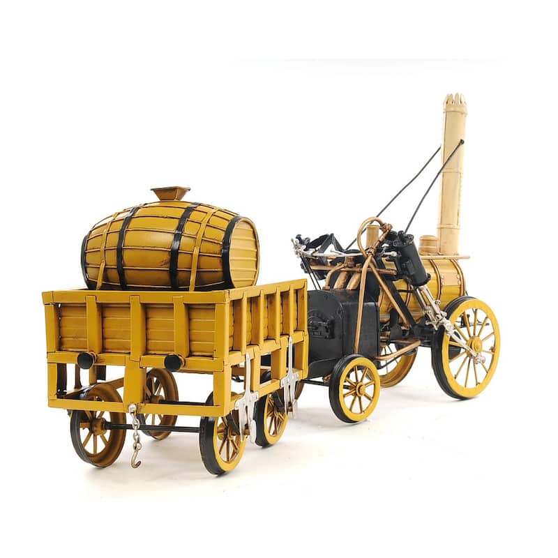 c1829 Yellow Rocket Steam Engine Model Sculpture