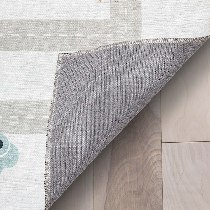 Well Woven Kids Rugs Playful Roads Modern Machine Washable Area Rug