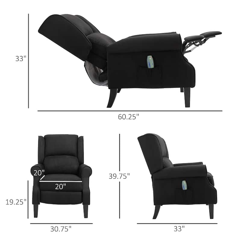Wingback Heated Vibrating Massage Chair
