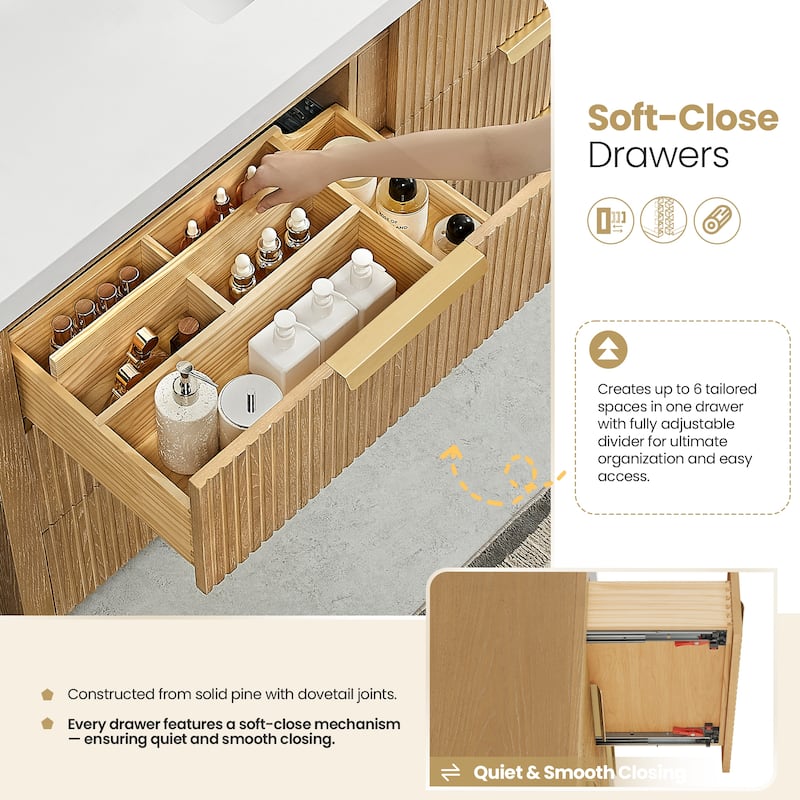 Santarem Double Vanity with Pure White Quartz Stone Top without Mirror