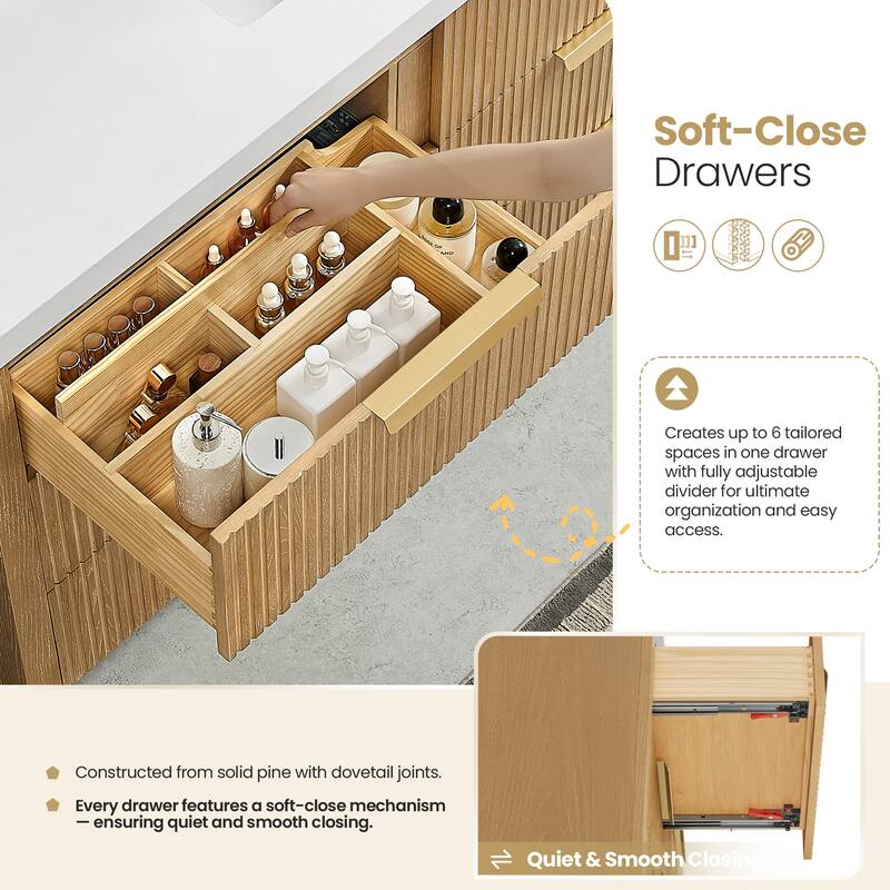 Santarem Single Vanity with Pure White Quartz Stone Top without Mirror