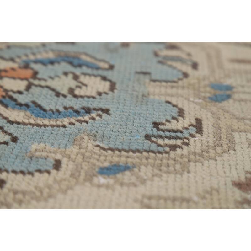 Blue Tabriz Persian Area Rug Handmade Wool Carpet - 9'4" x 12'10"