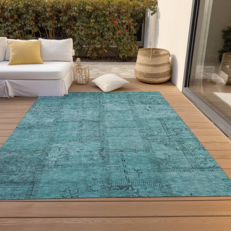 Machine Washable Indoor/ Outdoor Chantille Boho Moroccan Rug