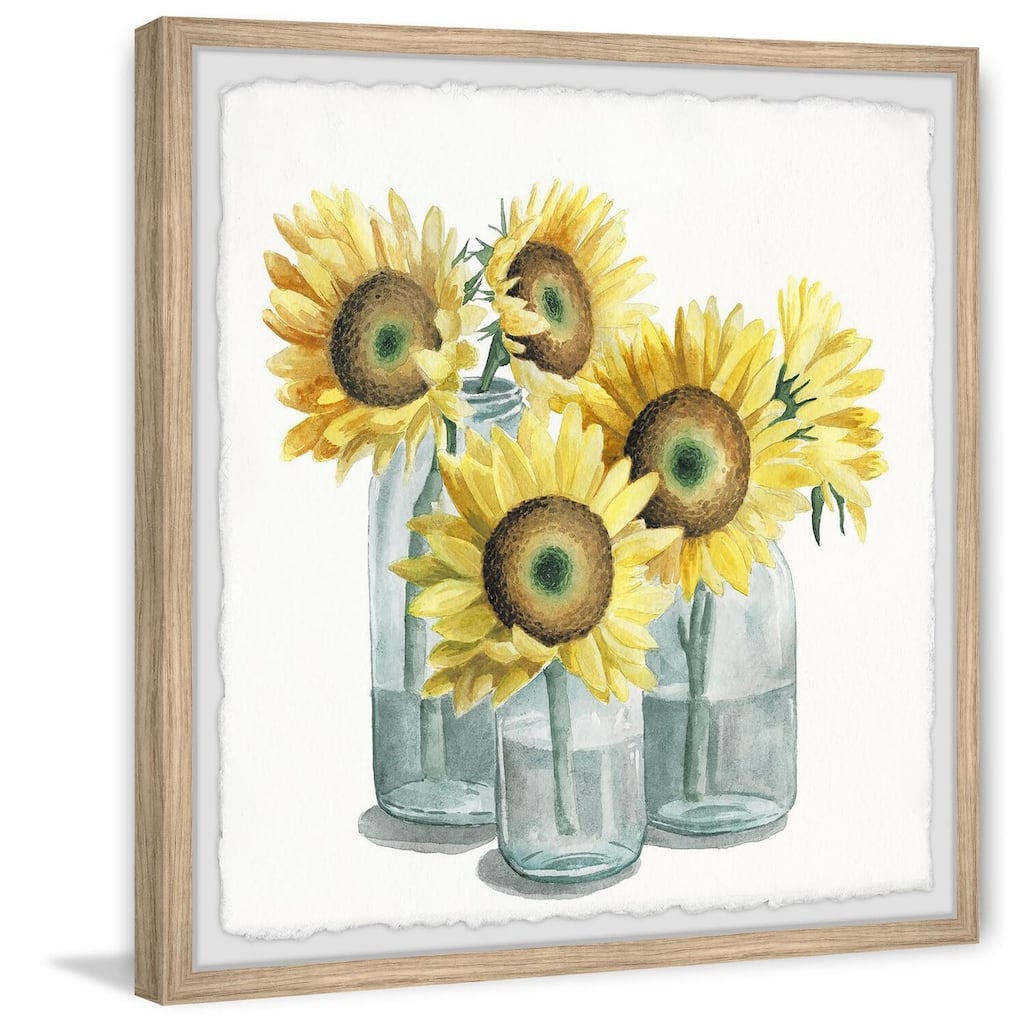 Yellow Blossoms Framed Wall Art, Floral Delight - A Blooming Accent for Your Living Space