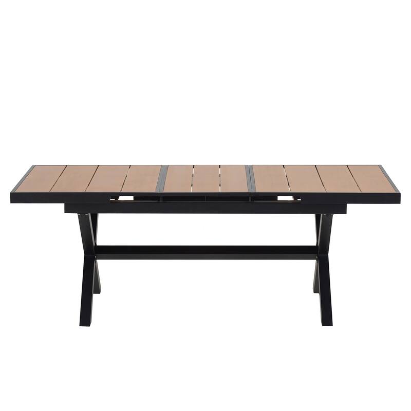 7-Piece Outdoor Extendable Dining Set with Extendable Table and 6 Armrest Chair