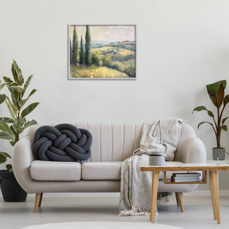 Stupell Rolling Hills Country View Framed Giclee Art Design By Petal Prints Design