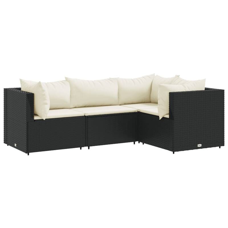 vidaXL Patio Lounge Set with Cushions Sectional Sofa Garden Backyard Poly Rattan - 24.8 x 24.8 x 22.6